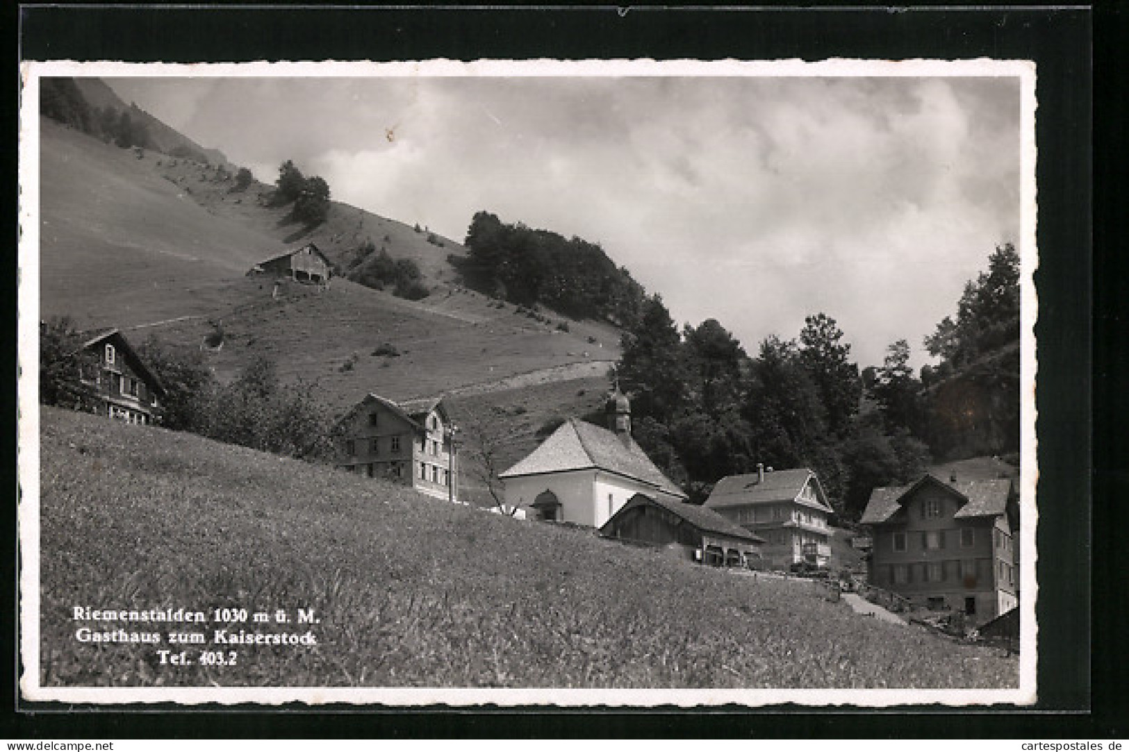 AK Riemenstalden, Gasthaus zum Kaiserstock mit Kapelle