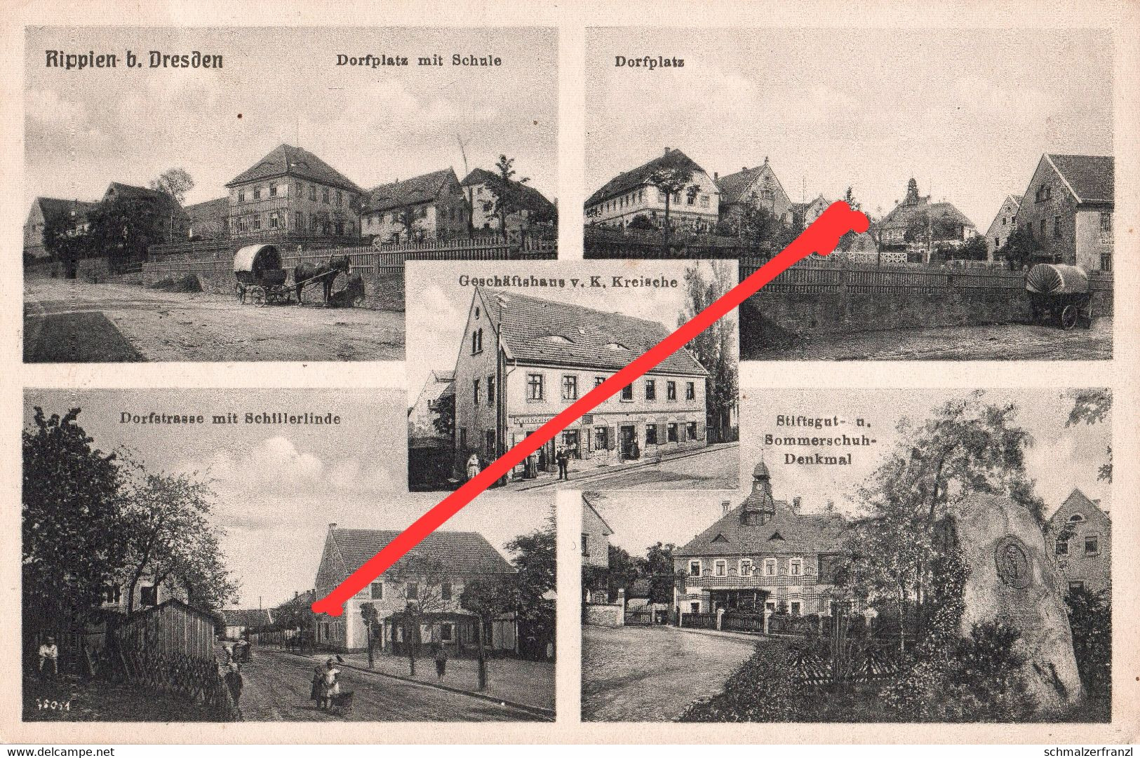 AK Rippien Gasthof a Dresden Bannewitz Goppeln Nöthnitz Golberode Possendorf Hainichen Karsdorf Gostritz Kaitz Babisnau