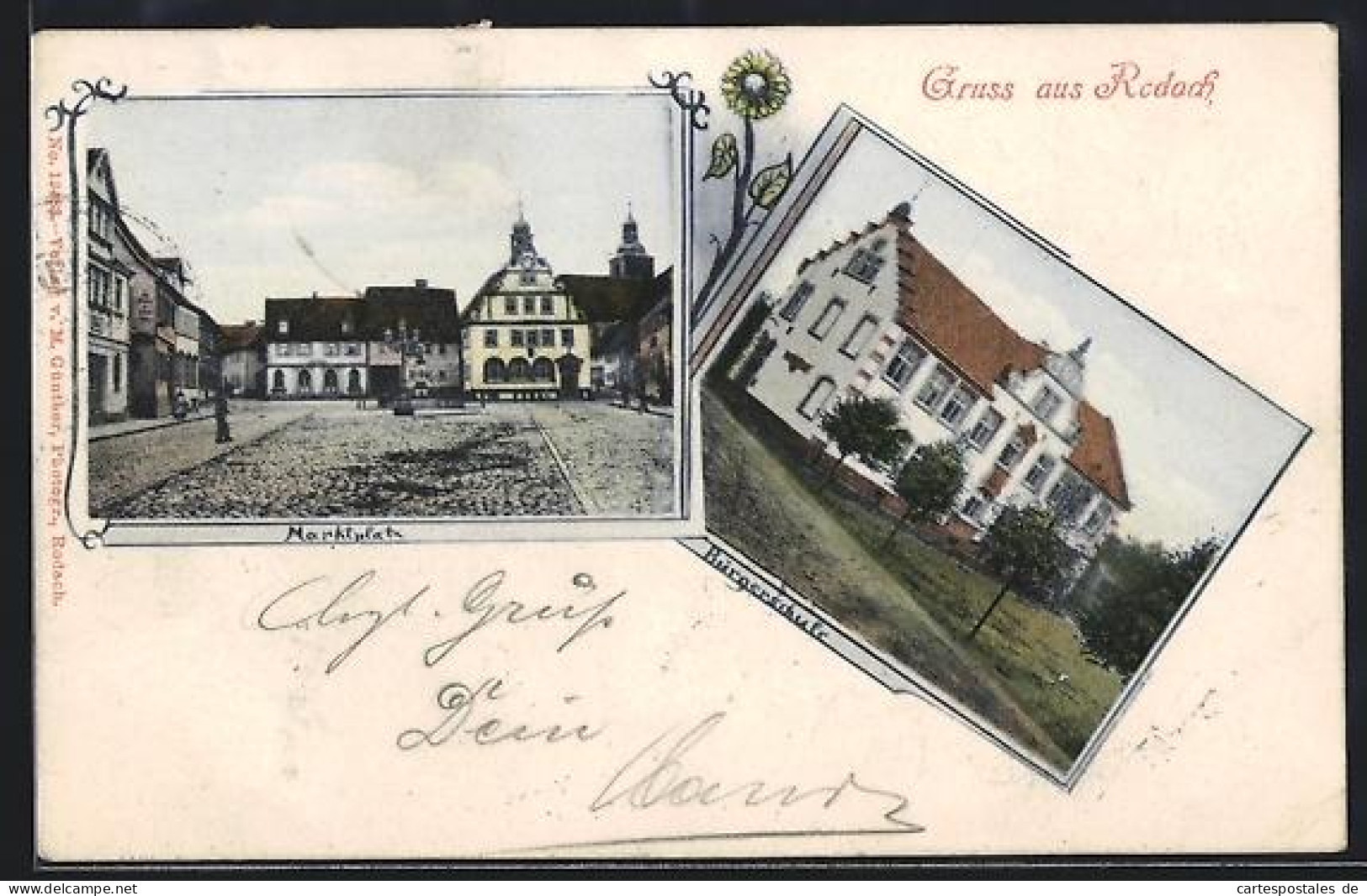 AK Rodach, Marktplatz, Bürgerschule