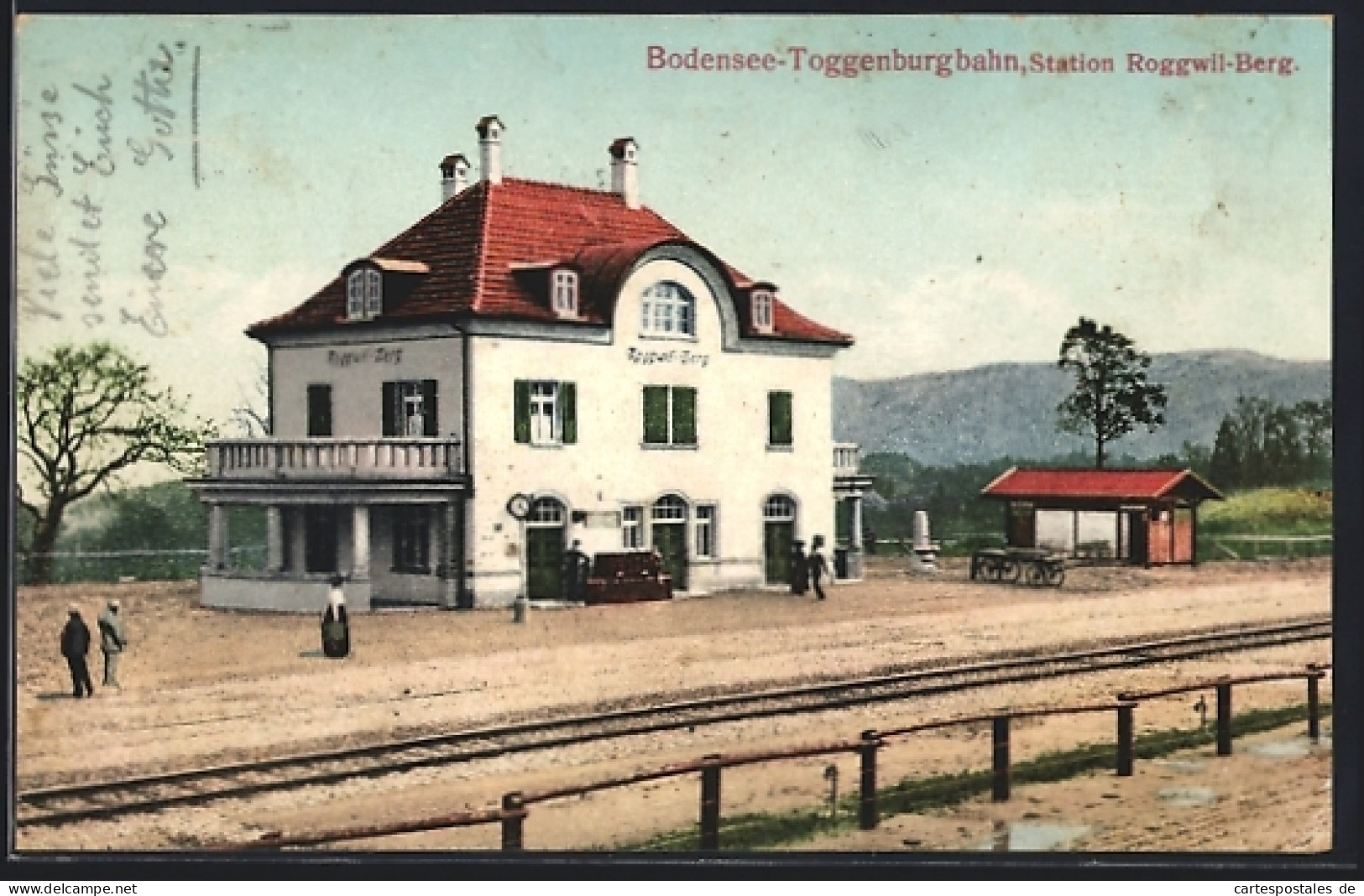 AK Roggwil /TG, Bahnhof der Bodensee-Toggenburgbahn Roggwil-Berg