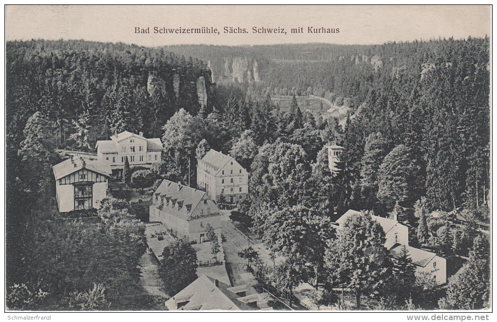 AK Rosenthal Bielatal Bad Schweizermühle Gasthof Kurhaus bei Hellendorf Gottleuba Pirna Königstein Sächsische Schweiz