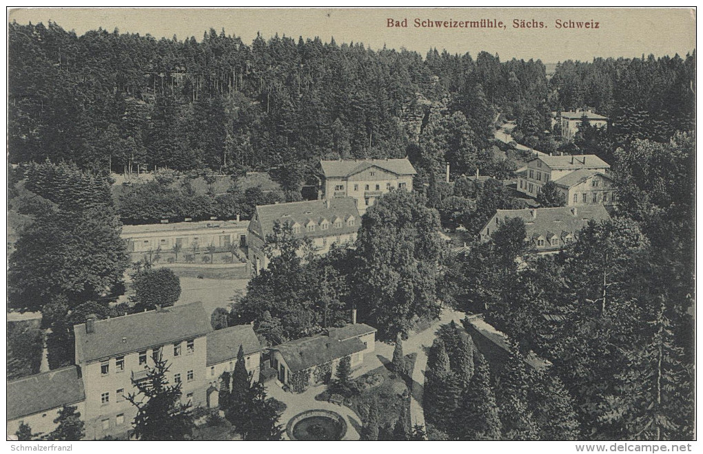 AK Rosenthal Bielatal Bad Schweizermühle Gasthof Kurhaus bei Hellendorf Gottleuba Pirna Königstein Sächsische Schweiz