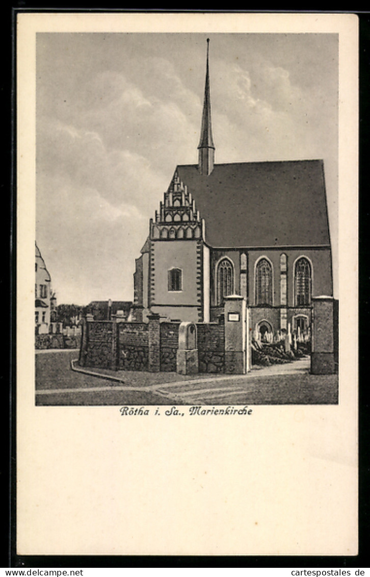 AK Rötha i. Sa., Ansicht der Marienkirche