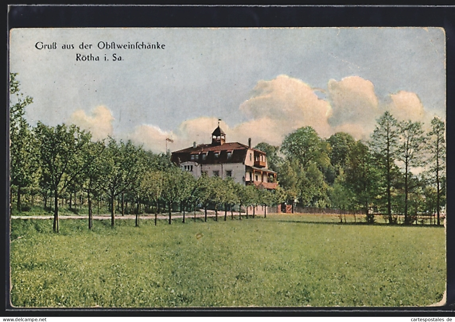 AK Rötha i. Sa., Blick zur Obstweinschänke