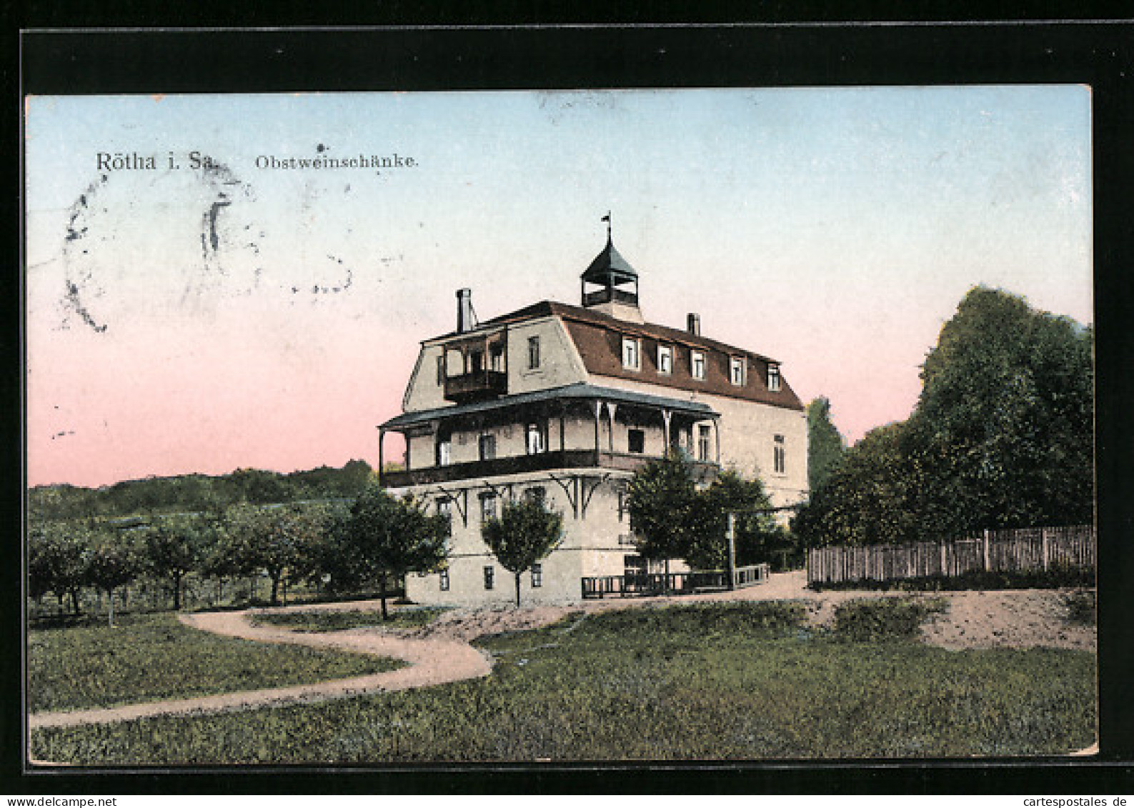 AK Rötha i. Sa., Gasthaus Obstweinschänke