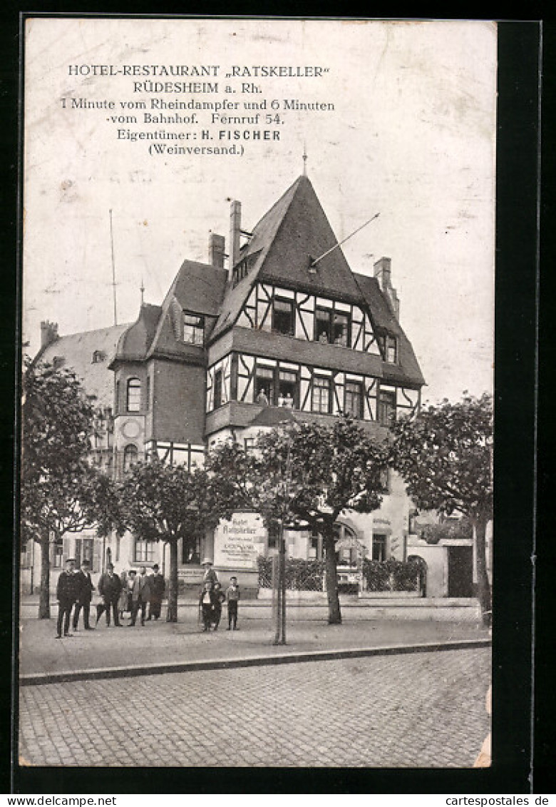 AK Rüdesheim a. Rh., Hotel-Restaurant Ratskeller