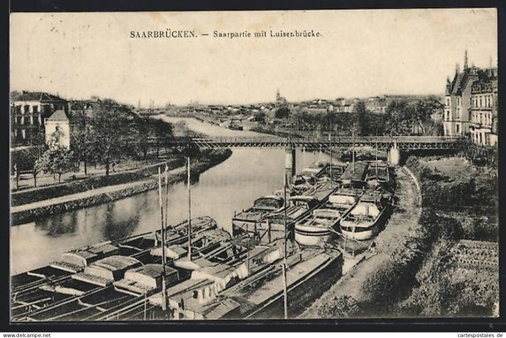 AK Saarbrücken, Saarpartie mit Luisenbrücke
