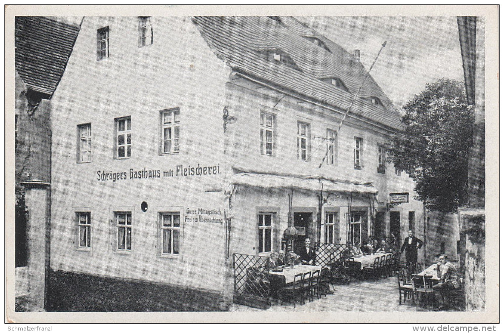 AK Sächsische Schweiz Königstein Schrägers Gasthaus mit Fleischerei Schräger bei Bad Schandau Rathen Pirna Gohrisch