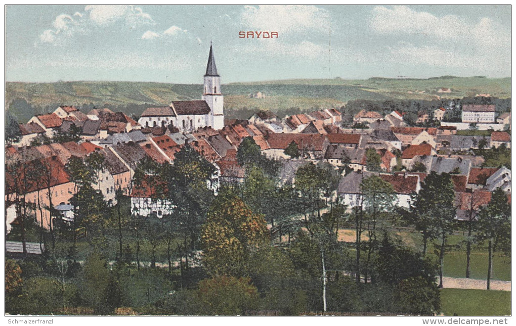 AK Sayda Markt ? Park ? a Olbernhau Dorfchemnitz Neuhausen Rechenberg Heidersdorf Friedebach Ullersdorf Mulda Erzgebirge