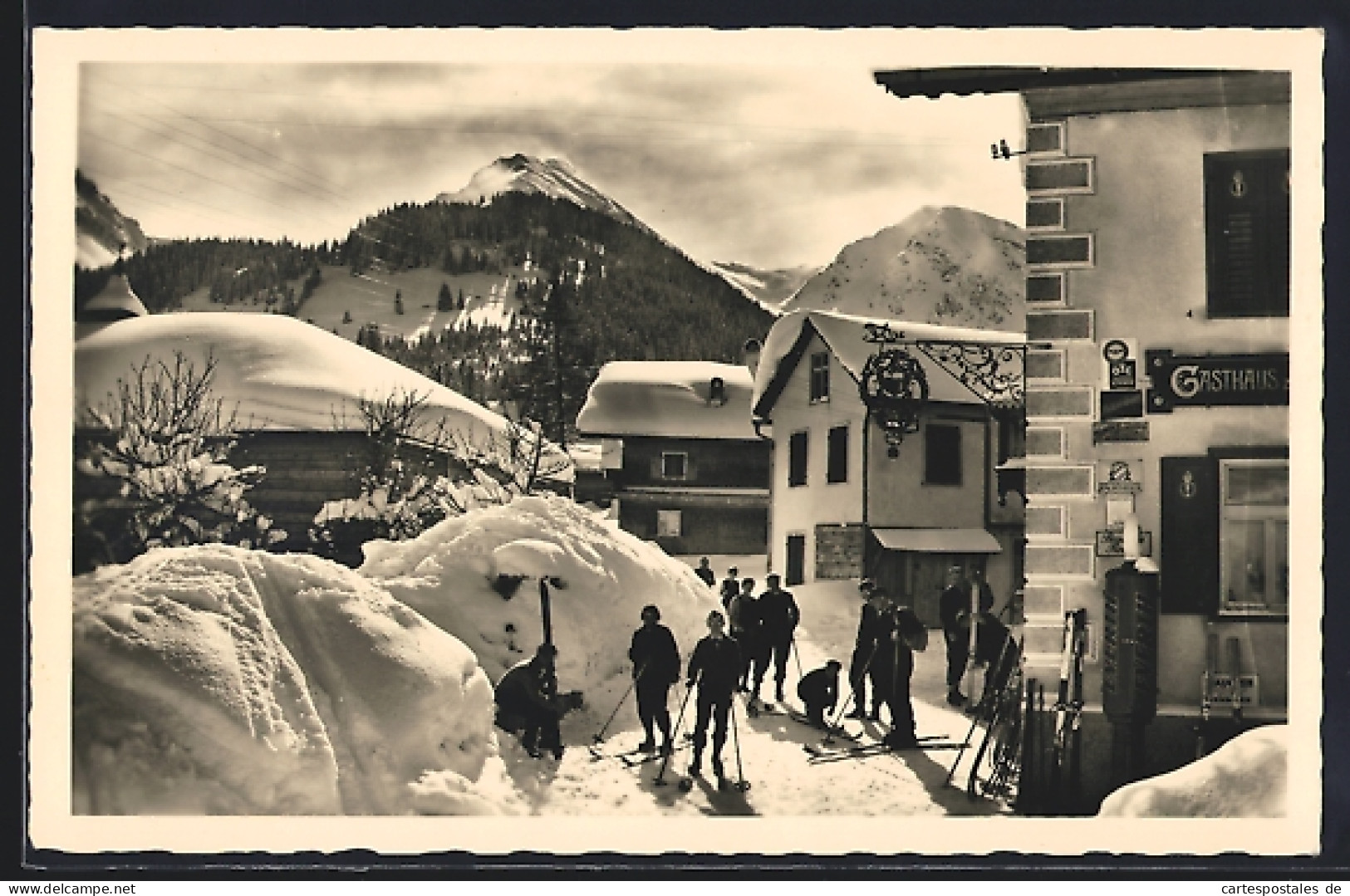 AK Schattwald, Ortsansicht im Winter