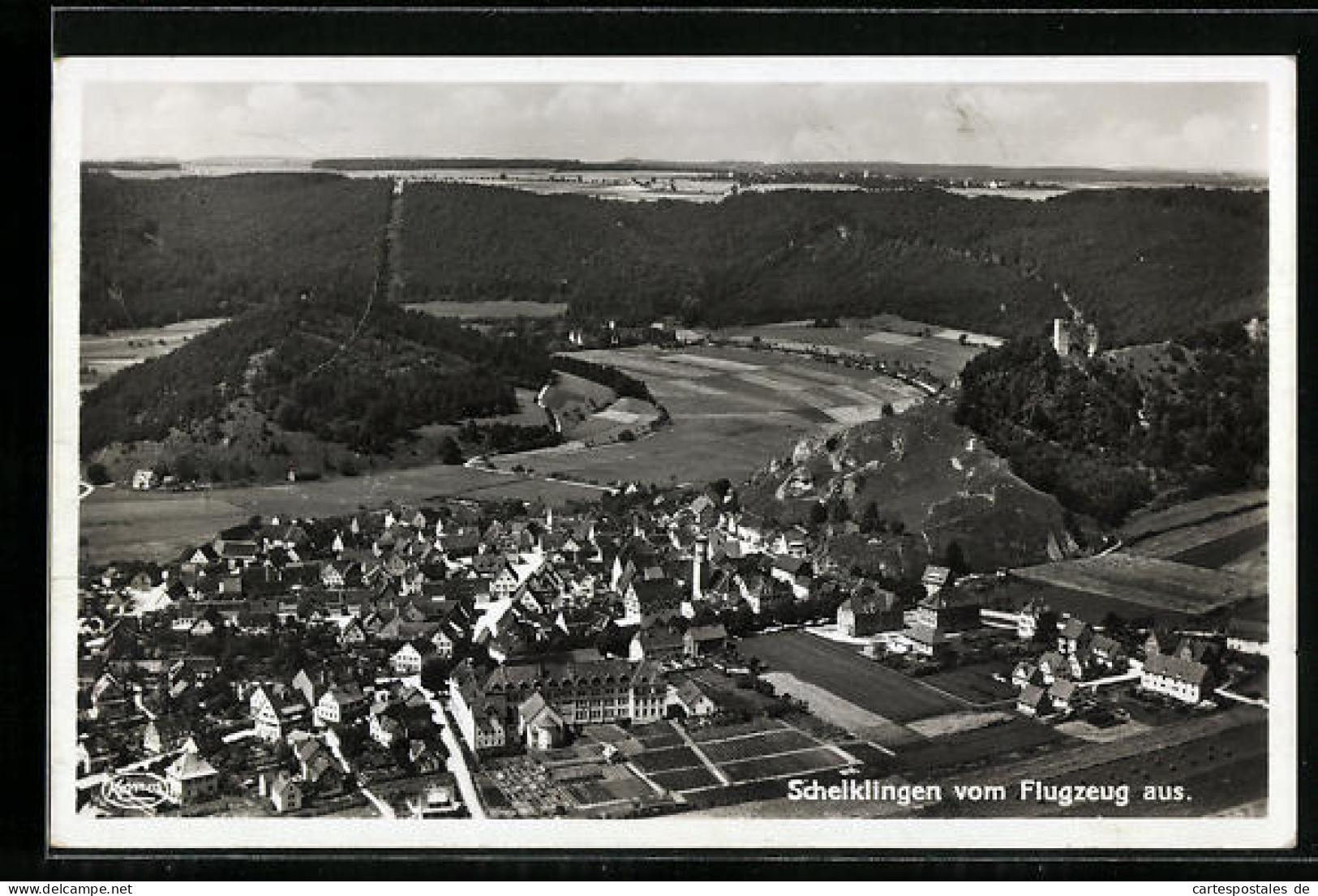 AK Schelklingen, Ortsansicht vom Flugzeug aus