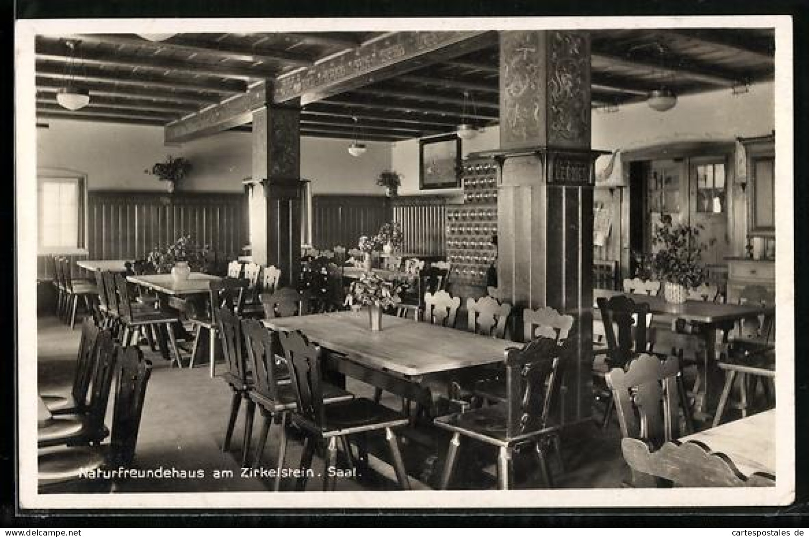AK Schöna / Bad Schandau, Naturfreundehaus am Zirkelstein, Innenansicht