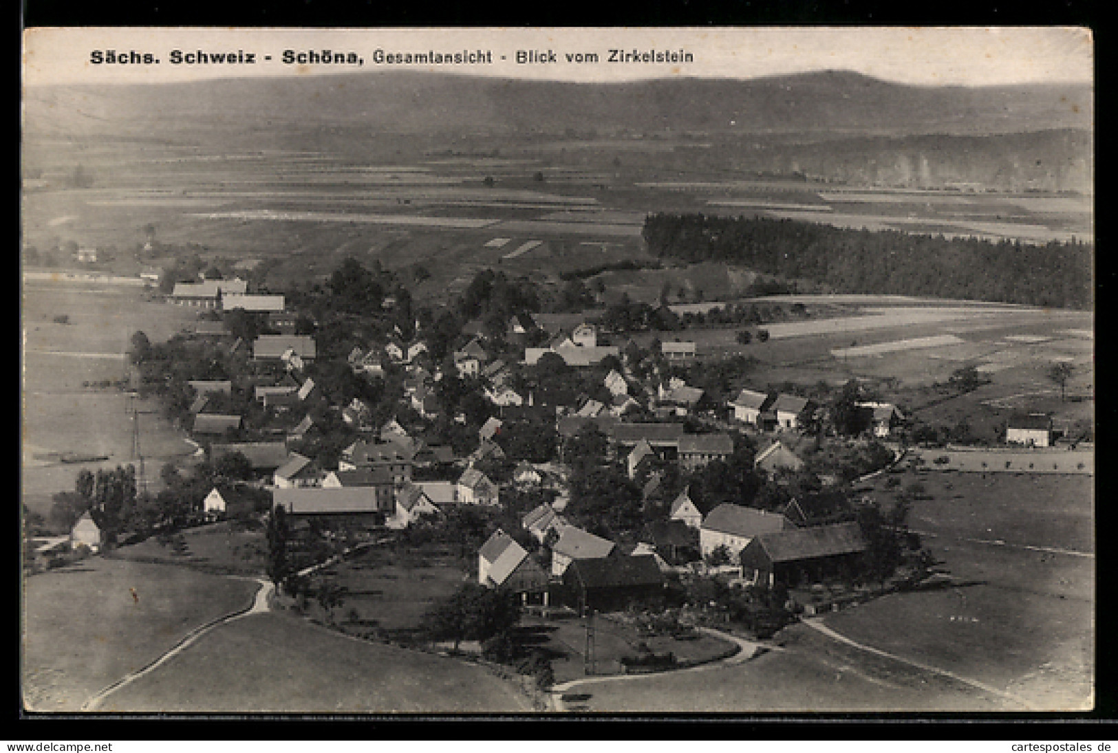 AK Schöna, Gesamtansicht, Blick vom Zirkelstein