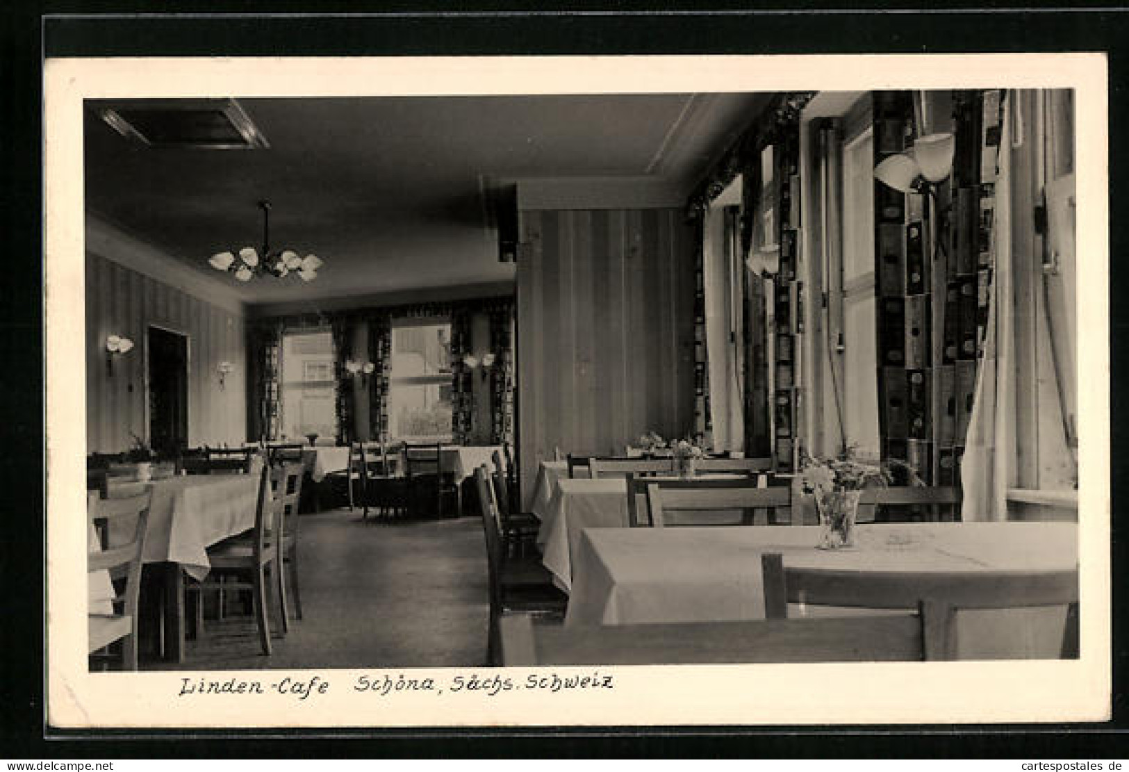 AK Schöna /Sächs. Schweiz, Linden-Café