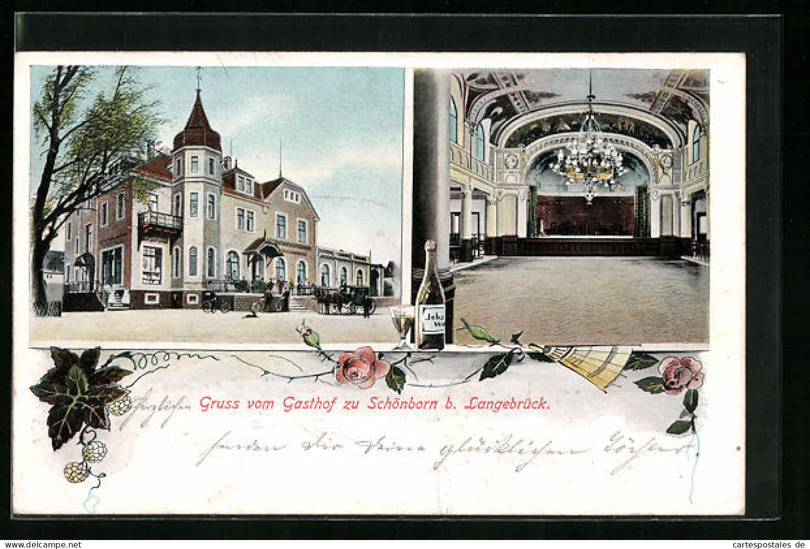 AK Schönborn b. Langebrück, Gasthof zu Schönborn, Innenansicht