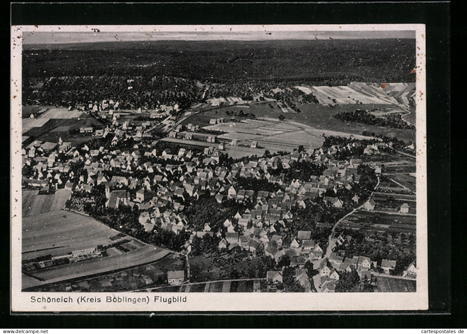 AK Schöneich /Kr. Böblingen, Ortsansicht vom Flugzeug aus
