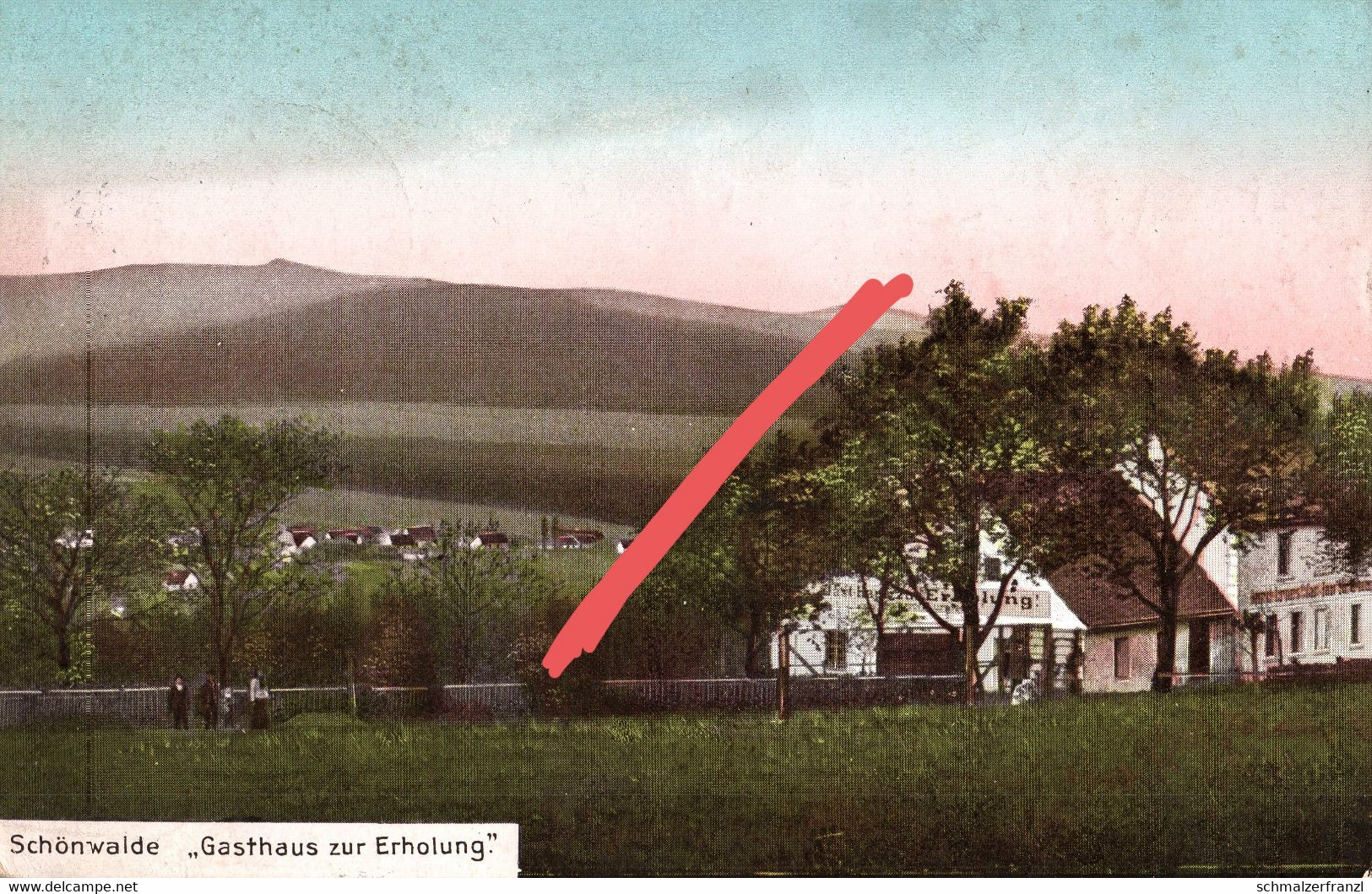 AK Schönwalde Podlesie Gasthaus zur Erholung a Ziegenhals Glucholazy Niklasdorf Mikulovice Dürr Kunzendorf Zuckmantel