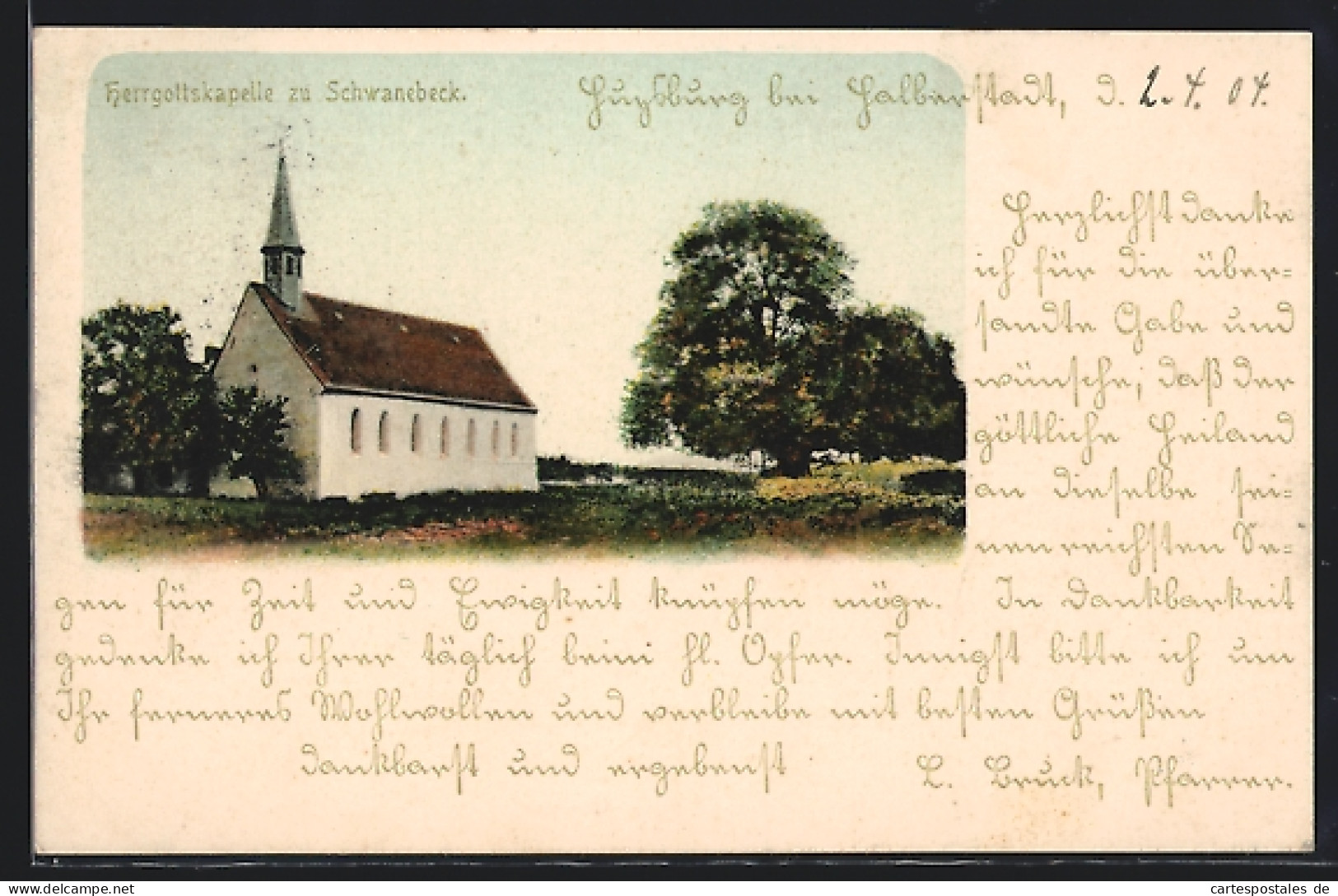 AK Schwanebeck / Oschersleben, Ansicht der Herrgottskapelle