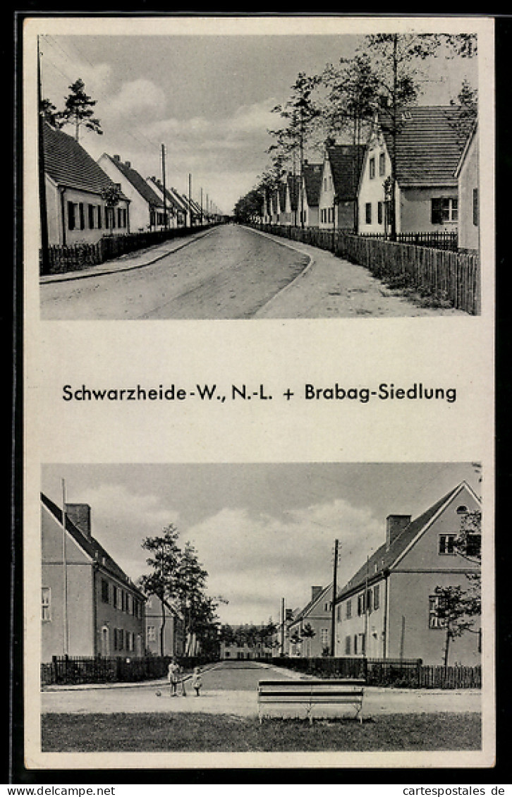 AK Schwarzheide-W. /N.-L., Strassenpartie in der Brabag-Siedlung