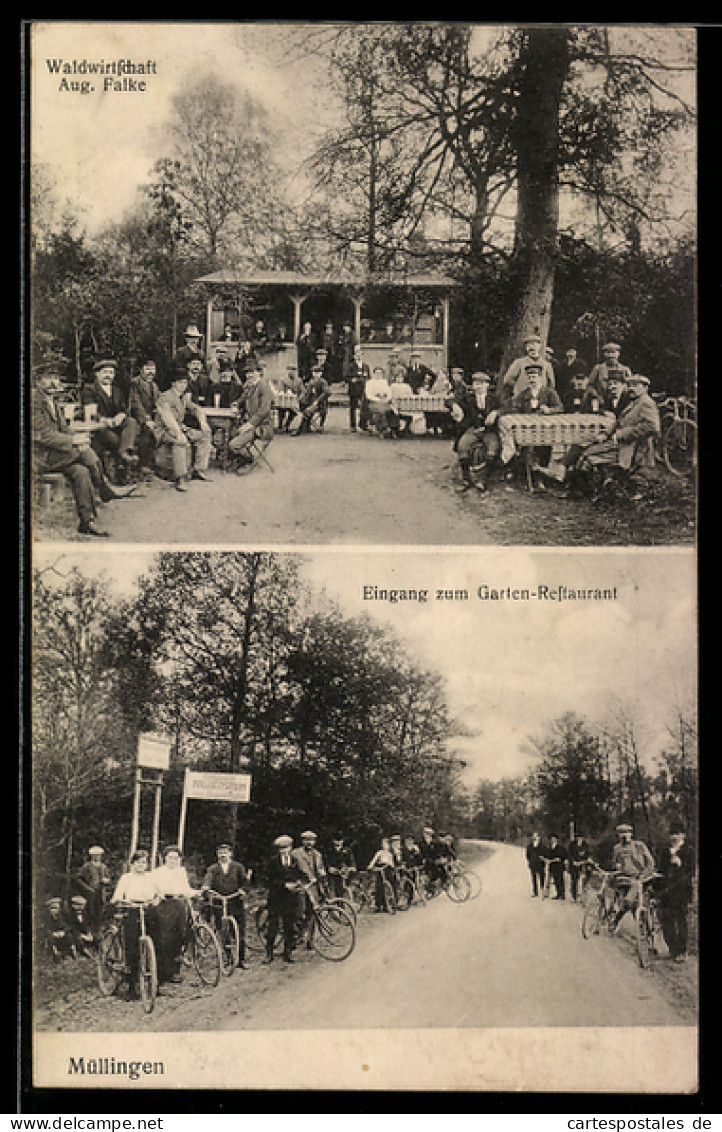 AK Sehnde, Waldgasthof von Aug. Falke und Eingang zum Garten-Restaurant