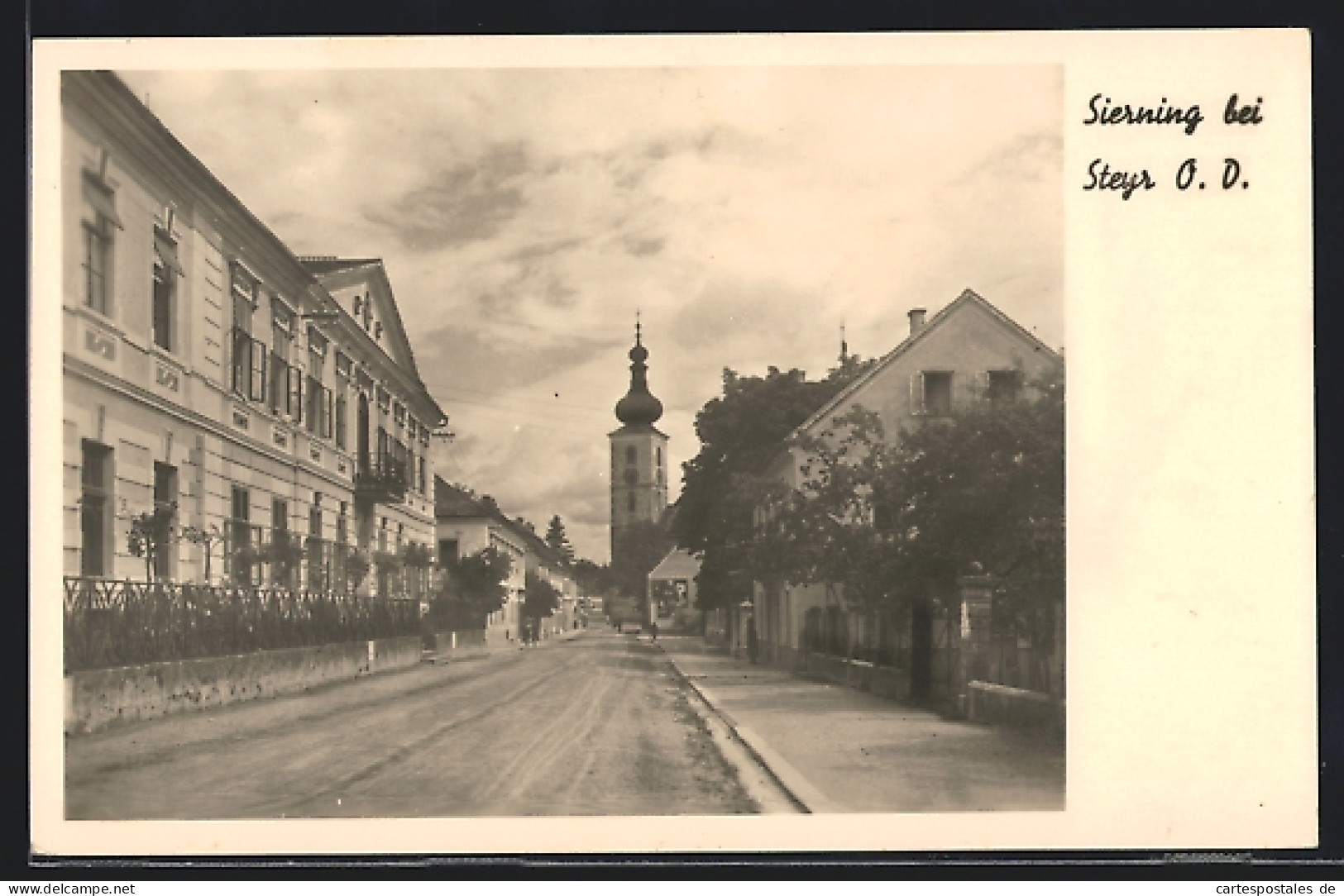 AK Sierning bei Steyr, Ortsansicht mit Kirche
