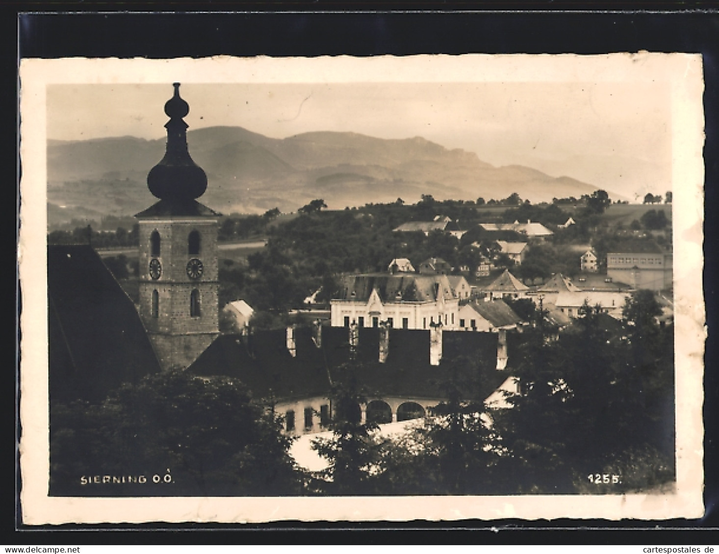 AK Sierning /O.-Ö., Die Kirche aus der Vogelschau