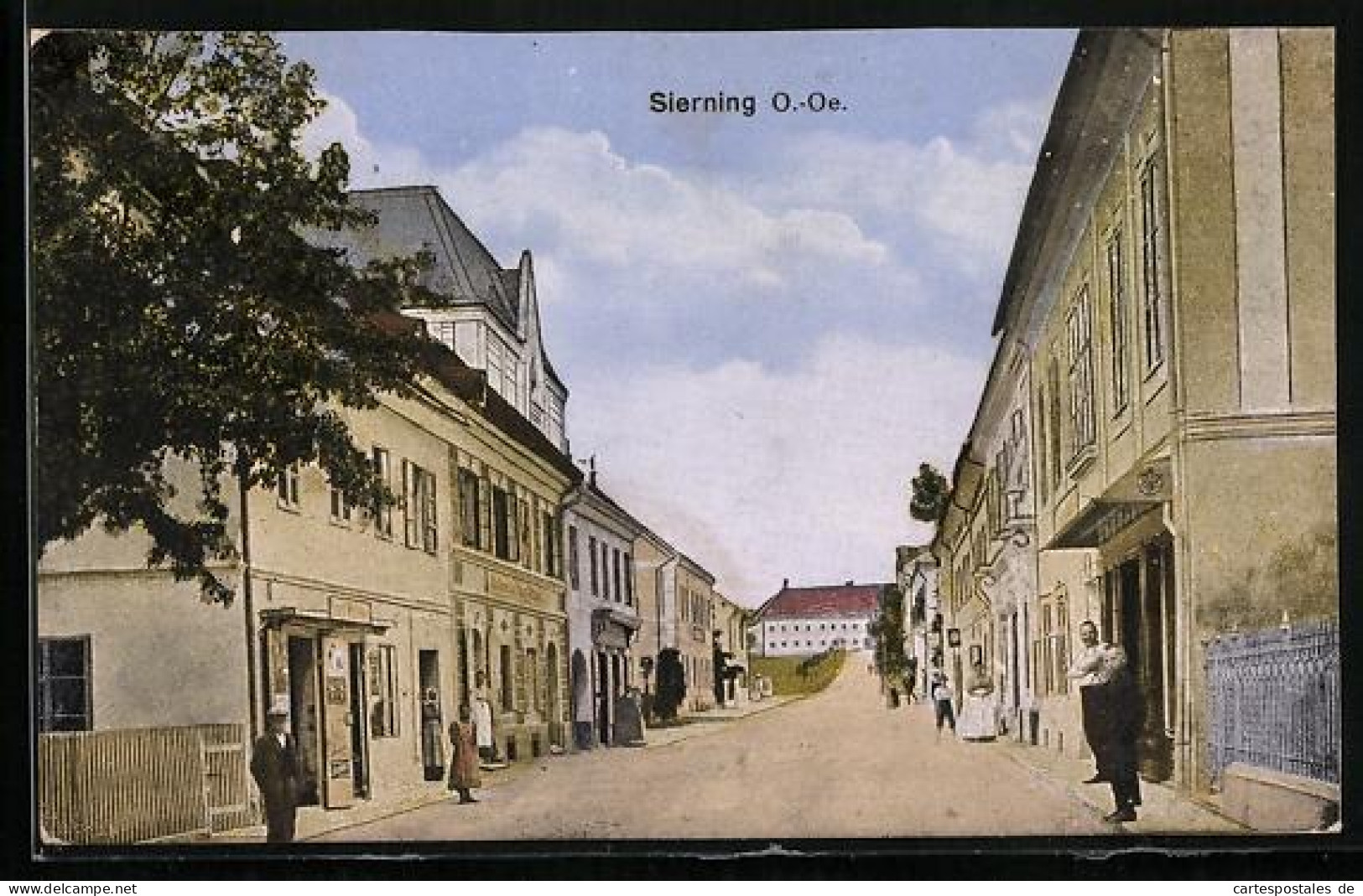 AK Sierning /O.-Oe., Strassenpartie mit Geschäften