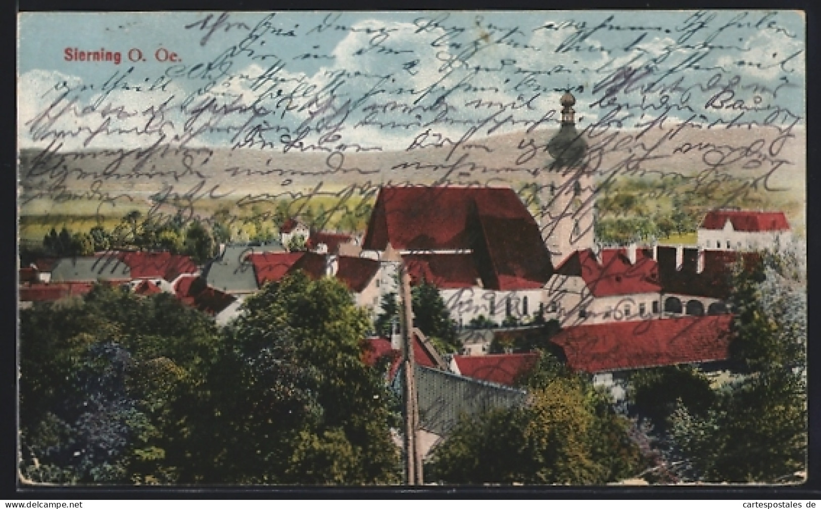 AK Sierning /O. Oe., Teilansicht mit Kirche