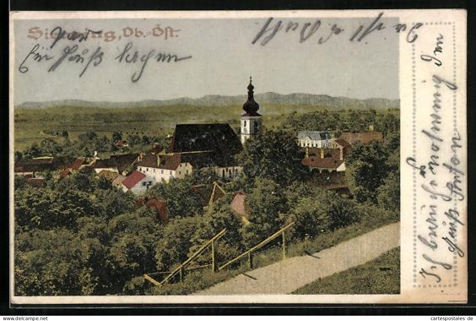 AK Sierning /Ob.-Öst., Blick zur Kirche