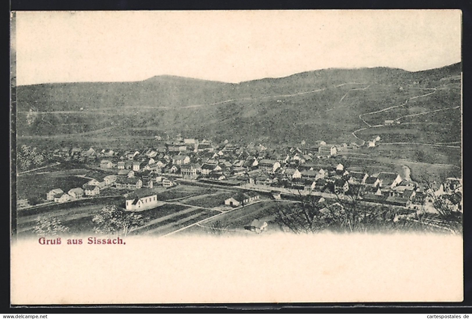 AK Sissach, Teilansicht mit Kirche