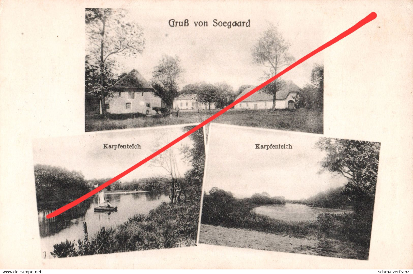 AK Soegaard Søgård Seehof Seegaard Karpfenteich Gasthof ? a Klipleff Sommerstedt Tondern Nordschleswig Danmark Dänemark