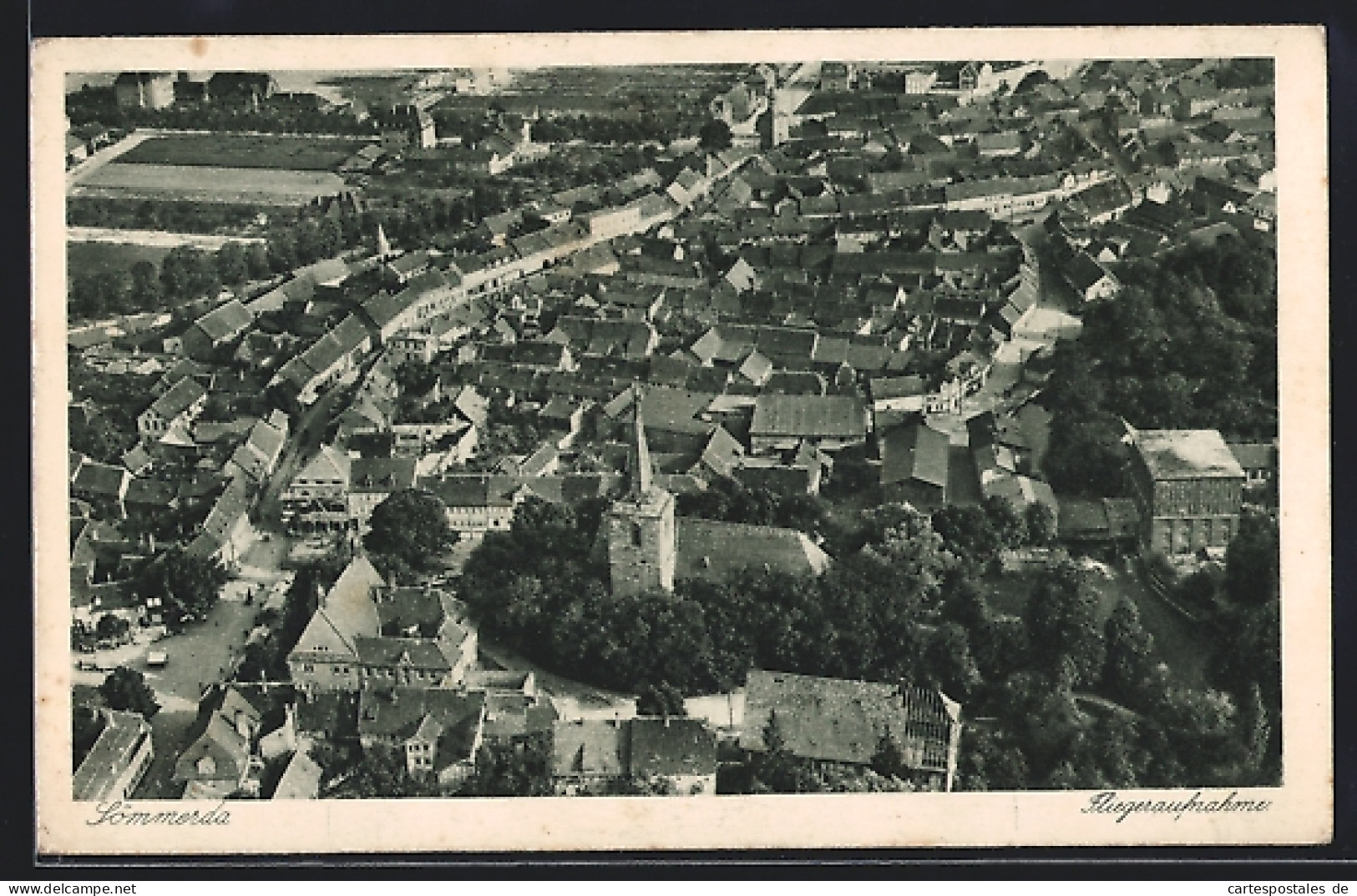 AK Sömmerda, Fliegeraufnahme des Ortes