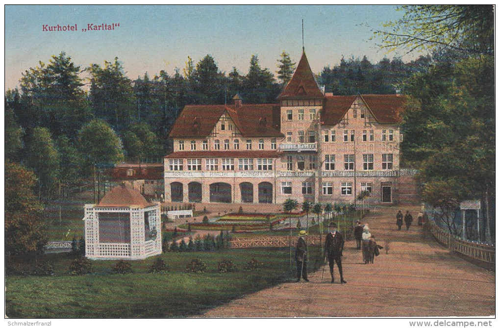 AK Sommerfrische Karltal Gasthaus Hotel Kurhotel Karlovo udoli bei Schluckenau Sluknov Königswalde Kralovstvi Waldecke