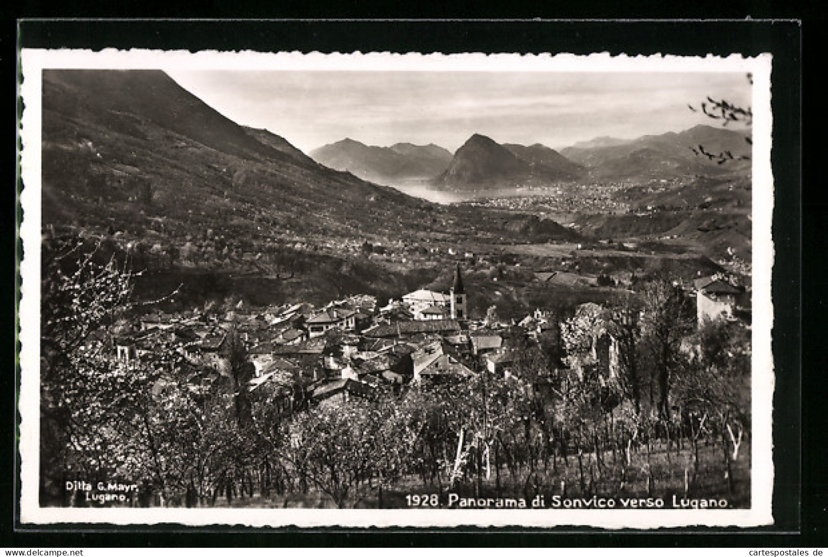 AK Sonvico, Panorama di Sonvico verso Lugano