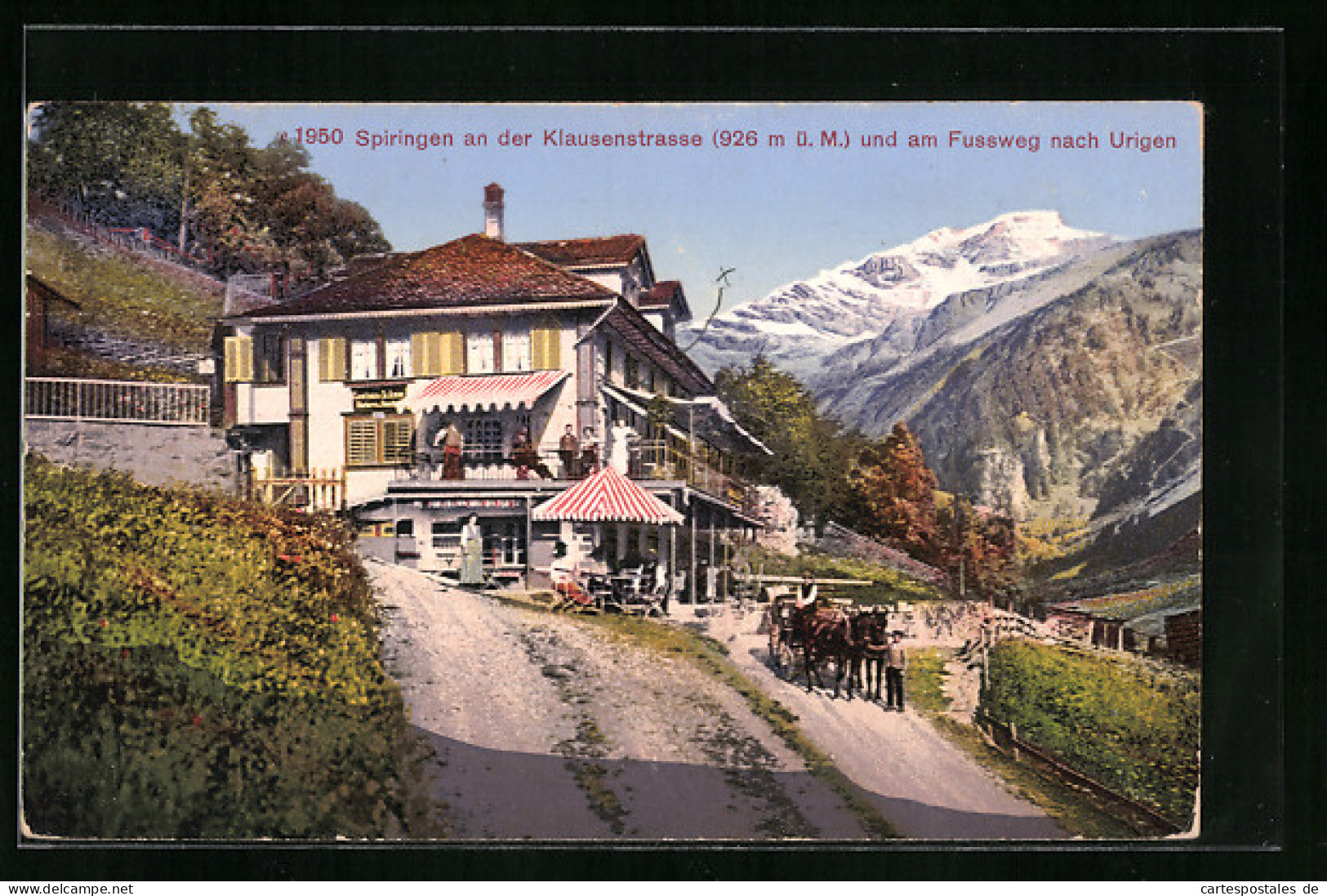 AK Spiringen, Gasthaus St. Anton und Kutsche