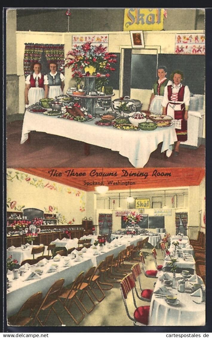 AK Spokane, WA, The Three Crowns Dining Room, Chicago Hotel, Washington Street
