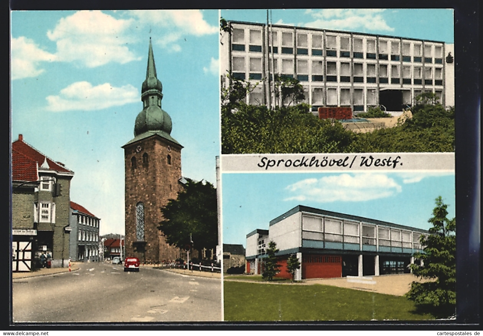 AK Sprockhövel /Westf., Gebäudeansicht, Turm, Ortspartie