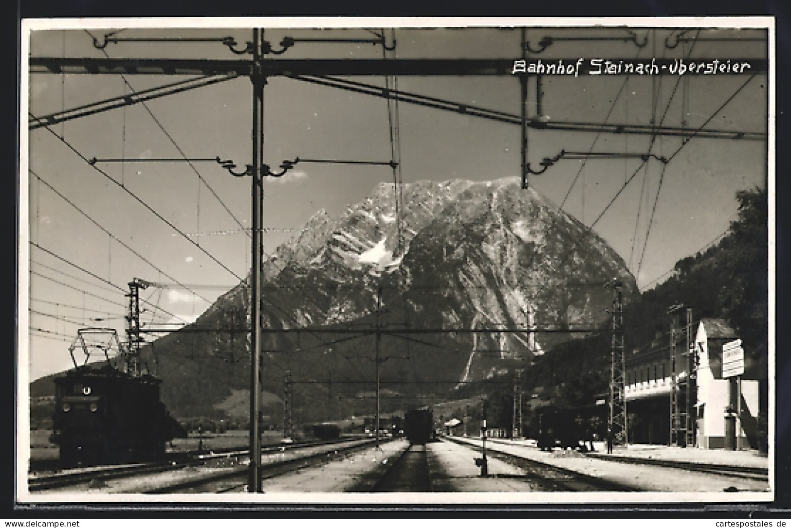 AK Stainach, Bahnhof von der Gleisseite