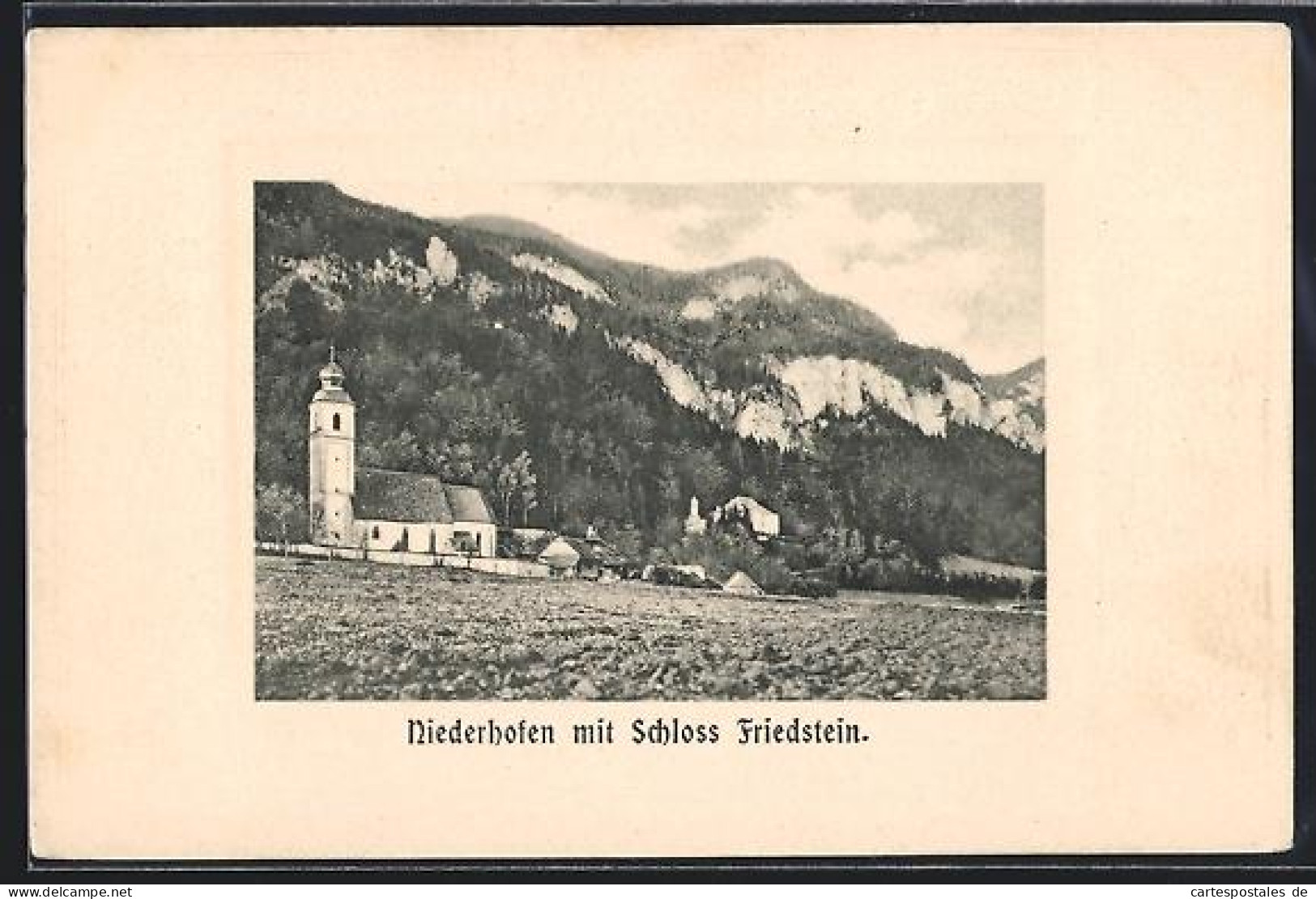 AK Stainach, Niederhofen, Schloss Friedstein mit Kirche