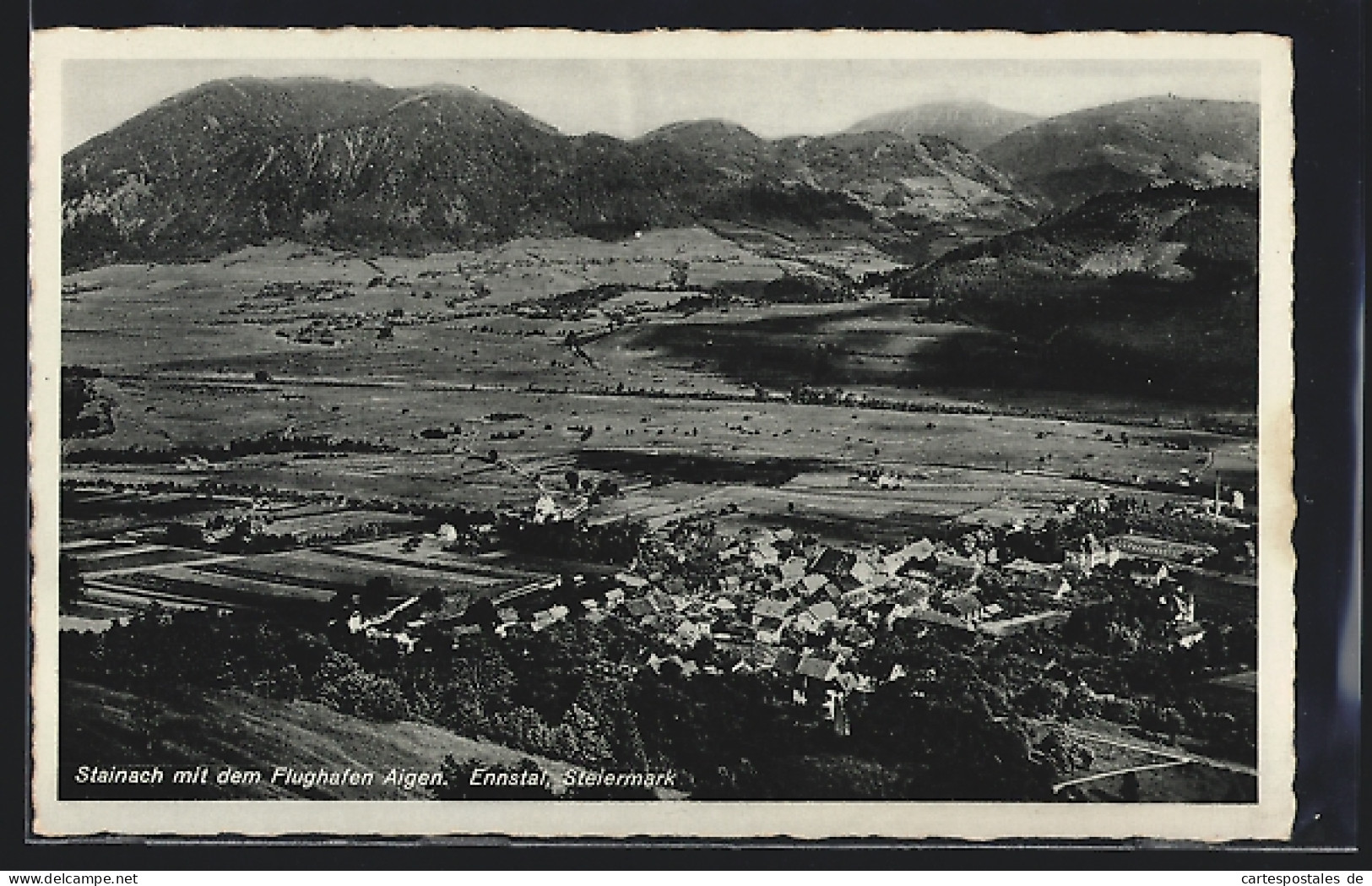 AK Stainach, Ortsansicht mit Flughafen Aigen