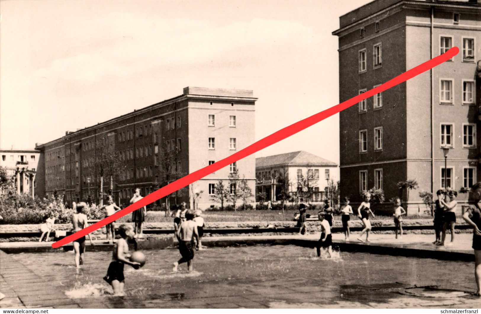 AK Stalinstadt Eisenhüttenstadt Karl Marx Straße Planschbecken HO Gaststätte Aktivist Müllrose Guben Frankfurt Oder DDR