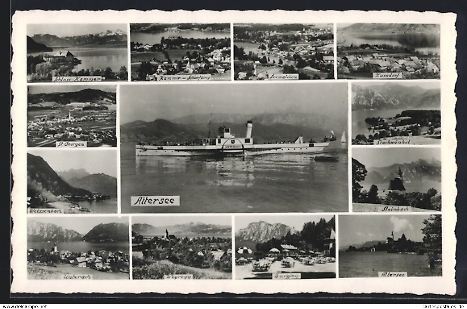 AK Steinbach /Attersee, Kirche, Attersee, Burgau, Unterbach, Weissenbach