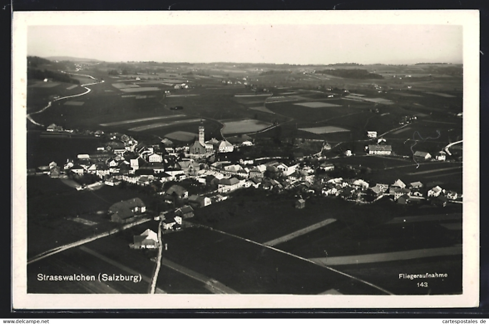 AK Strasswalchen /Salzburg, Gesamtansicht vom Flugzeug aus