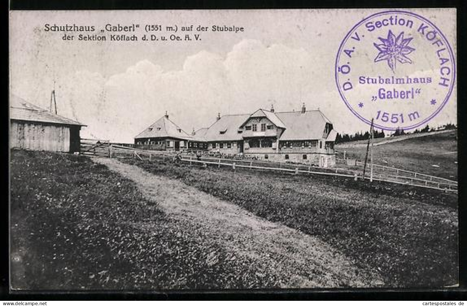 AK Stubalmhaus Gaberl, Schutzhaus der Sektion Köflach d. D. u. Oe. A. V.