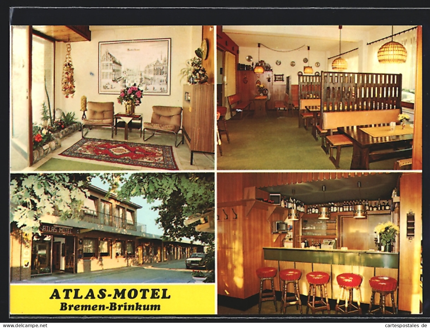 AK Stuhr, Atlas Motel, Innen- und Aussenansicht, Gottlieb-Daimler-Str. 3