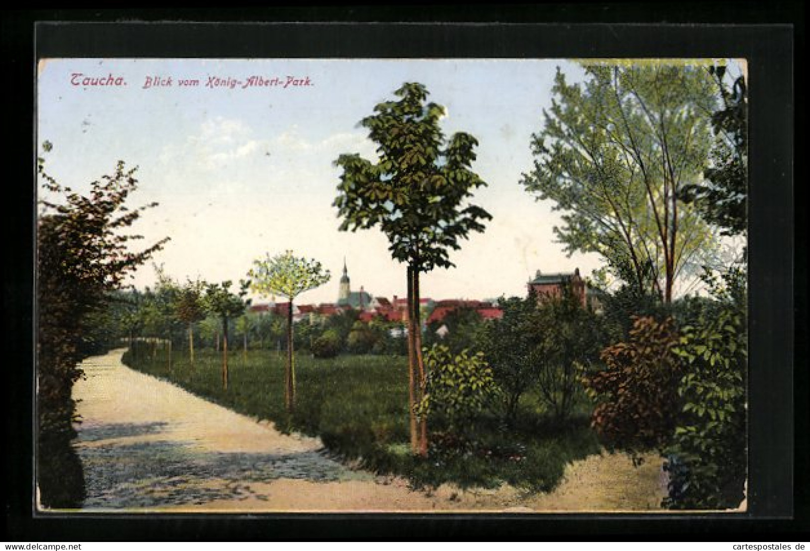 AK Taucha, Blick vom König-Albert-Park