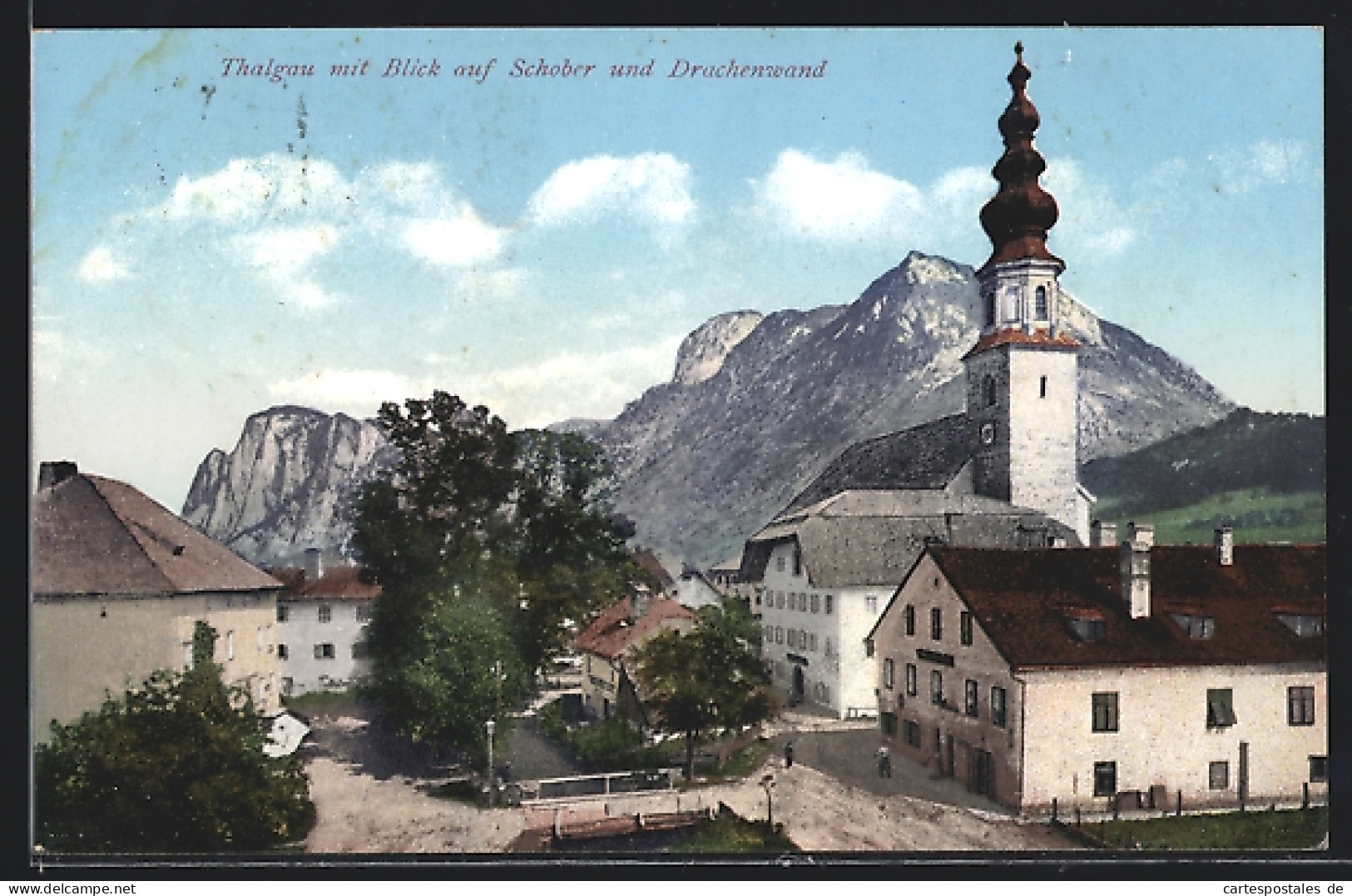 AK Thalgau, Ortsansicht mit Blick auf Schober & Drachenwand