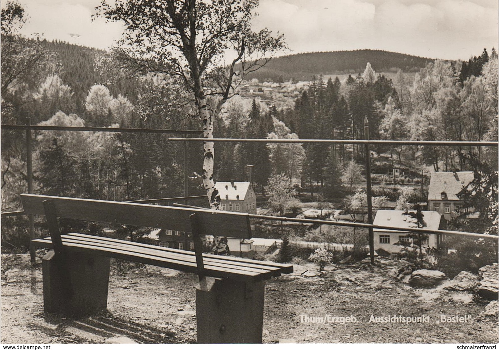 AK Thum Aussichtspunkt Aussicht Bastei Bank a Auerbach Ehrenfriedersdorf Gelenau Geyer Drebach Zwönitz Erzgebirge DDR