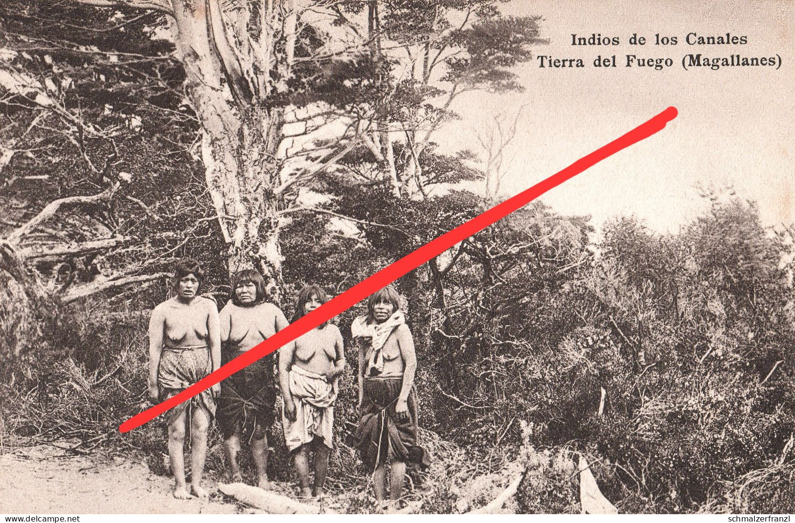 AK Tierra del Fuego Indios de Canales Yamana ? Land of Fire Feuerland Magallanes Magellanica Argentinien Argentina Chile