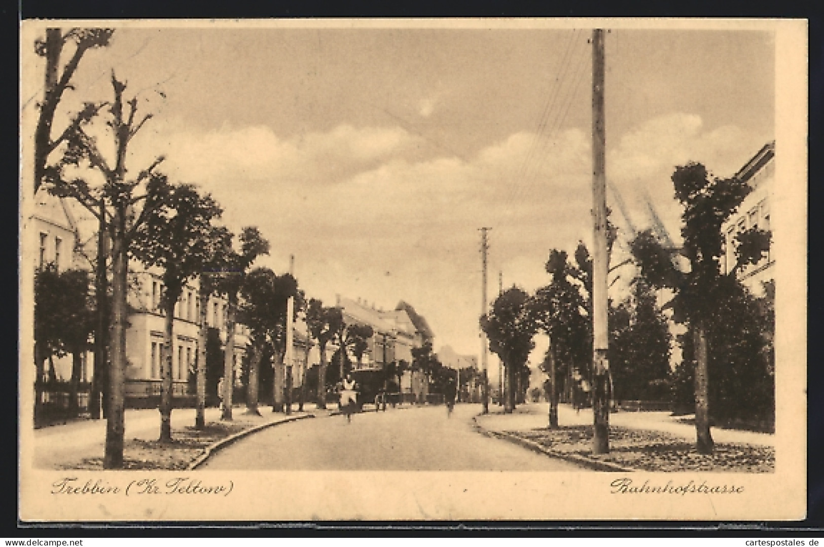 AK Trebbin /Kr. Teltow, Partie in der Bahnhofstrasse